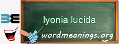 WordMeaning blackboard for lyonia lucida
